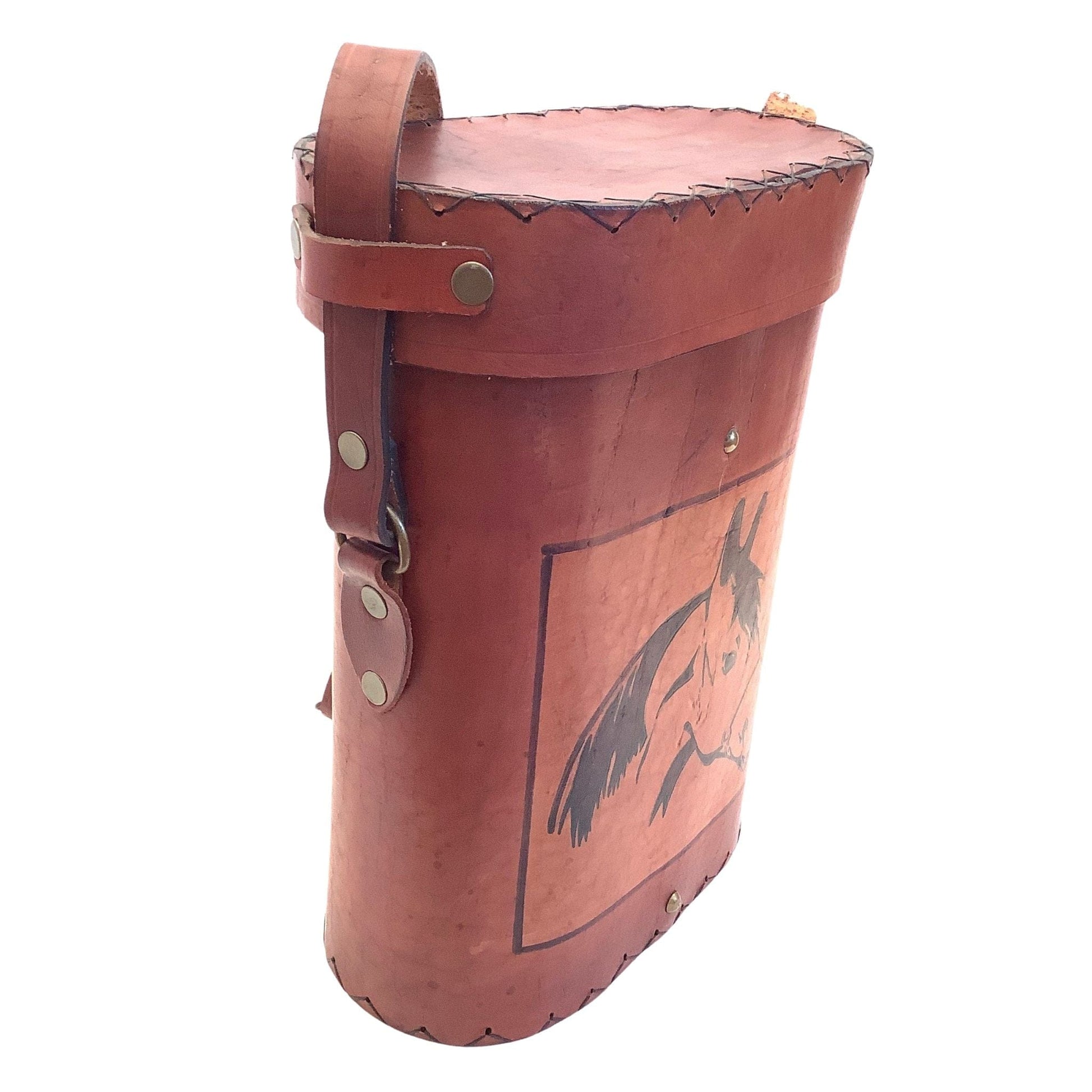 Western Wine Carrier Brown / Leather / Vintage 1990s