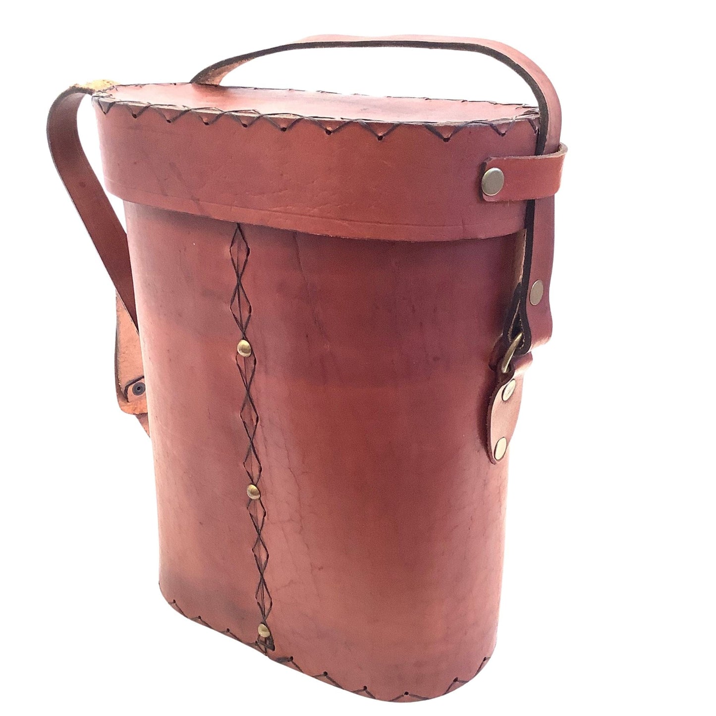 Western Wine Carrier Brown / Leather / Vintage 1990s