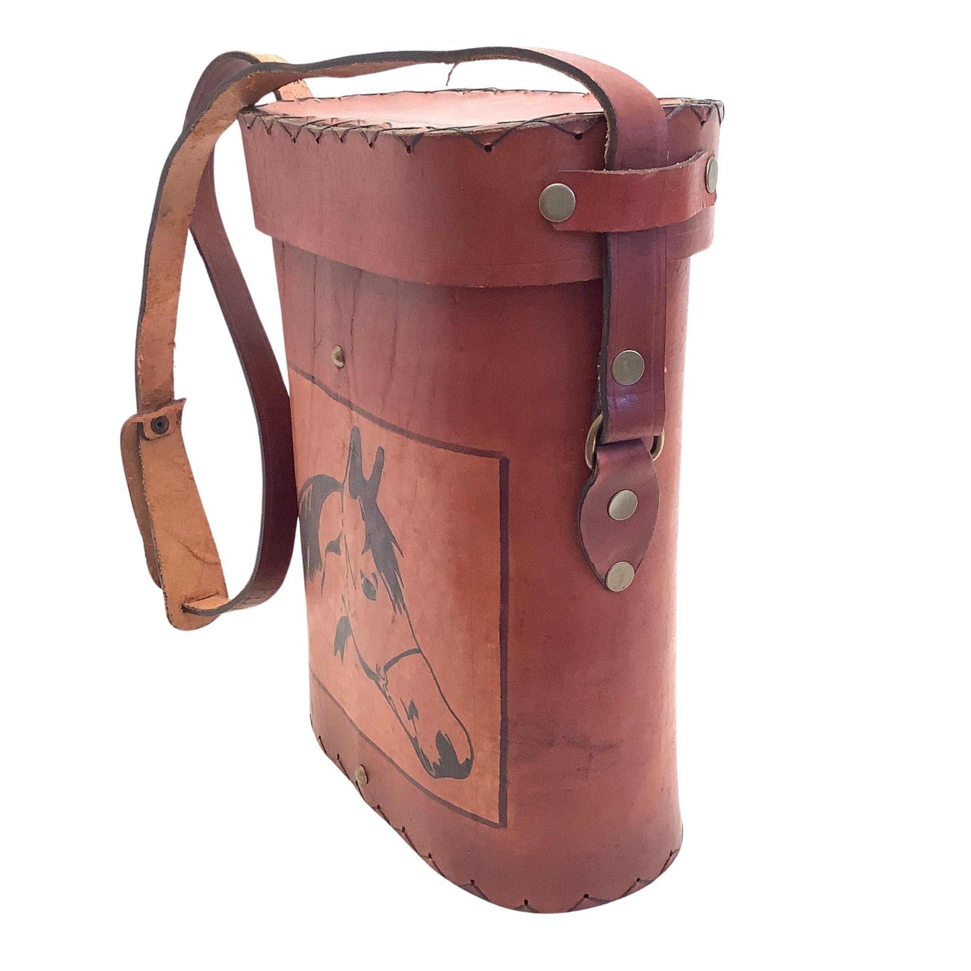 Western Wine Carrier Brown / Leather / Vintage 1990s