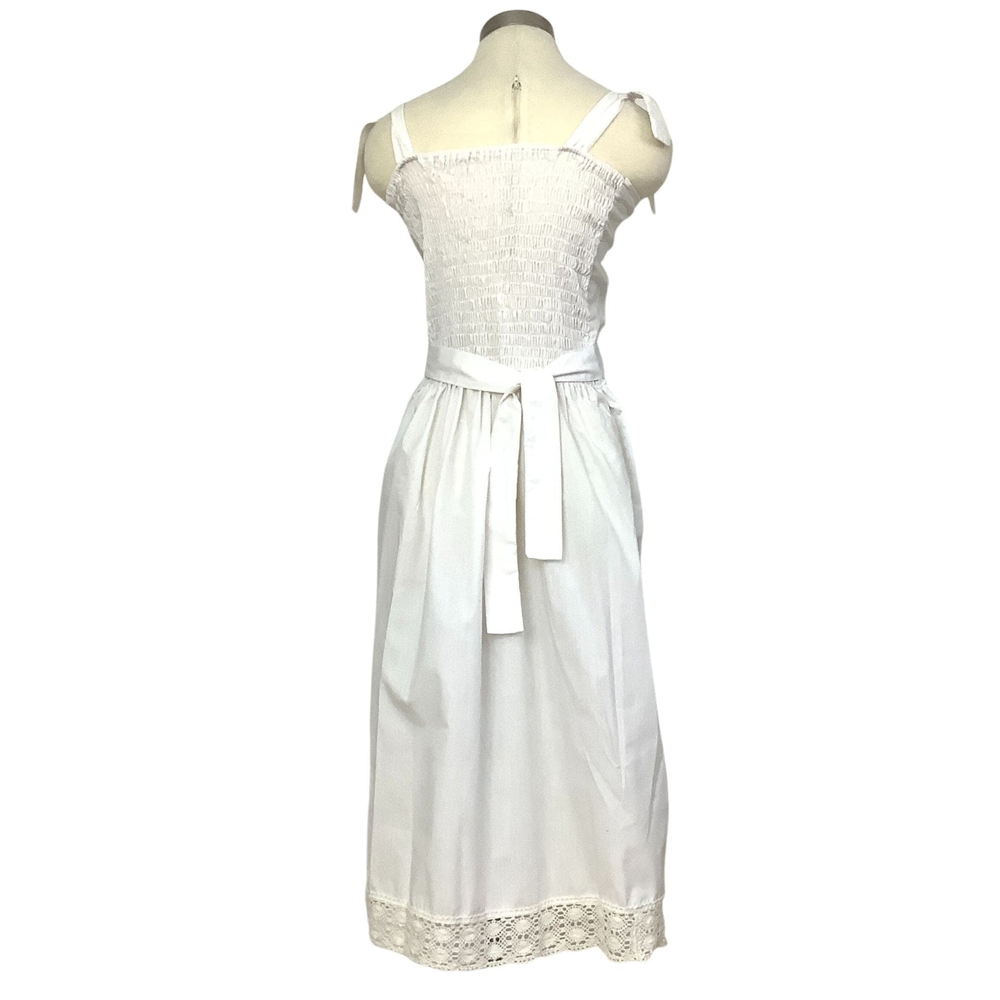 White Boho Dress Small / White / Vintage 1980s