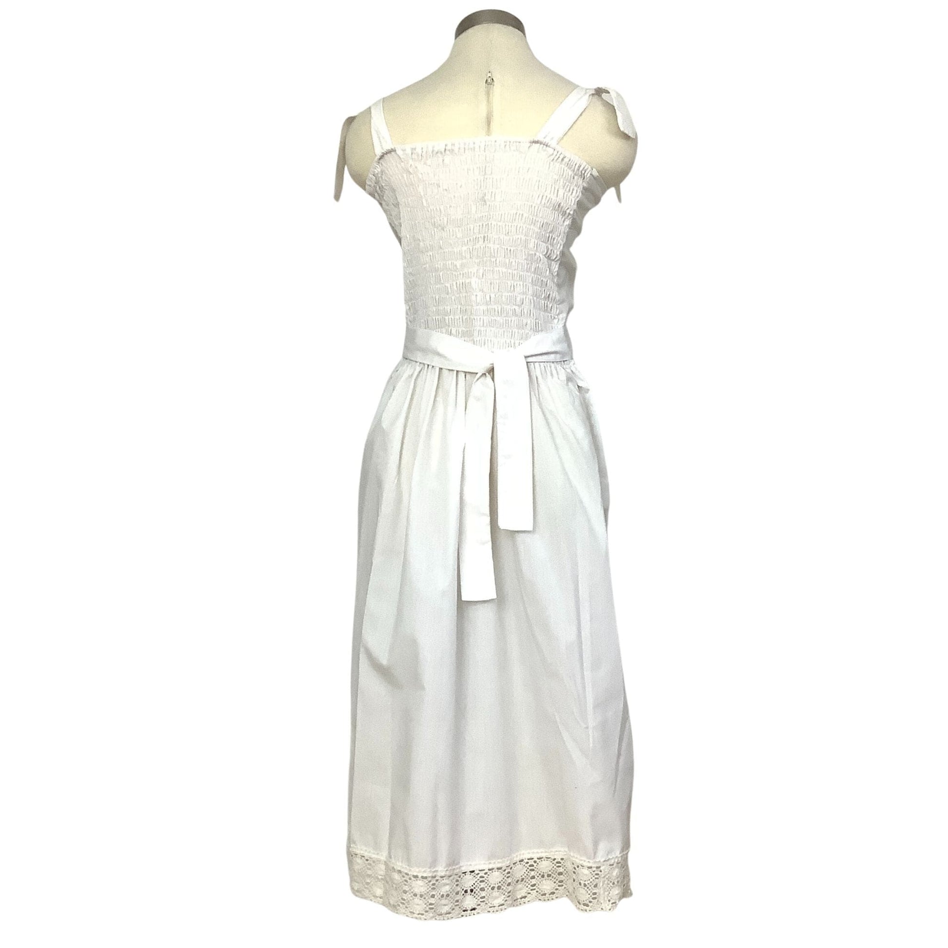 White Boho Dress Small / White / Vintage 1980s