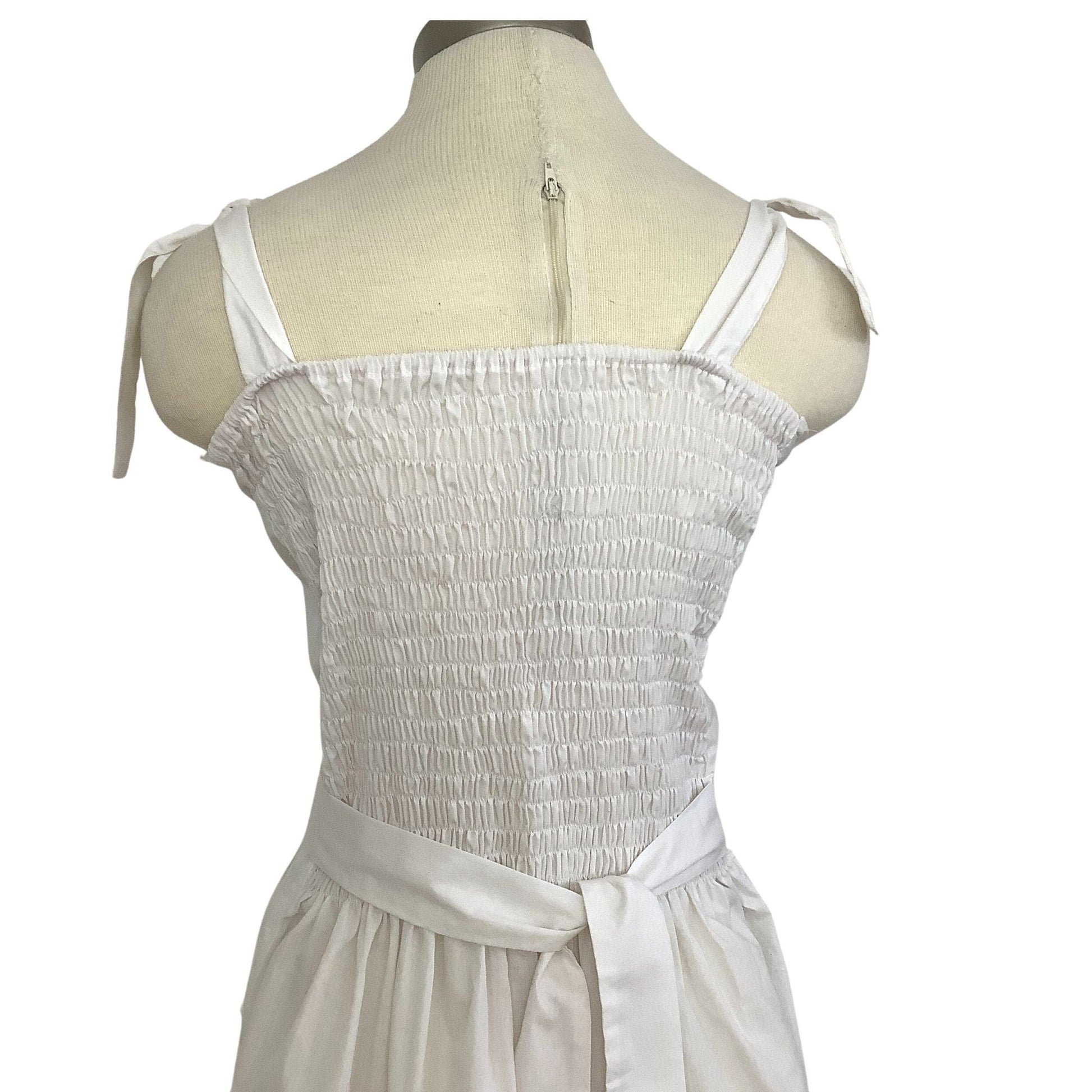 White Boho Dress Small / White / Vintage 1980s