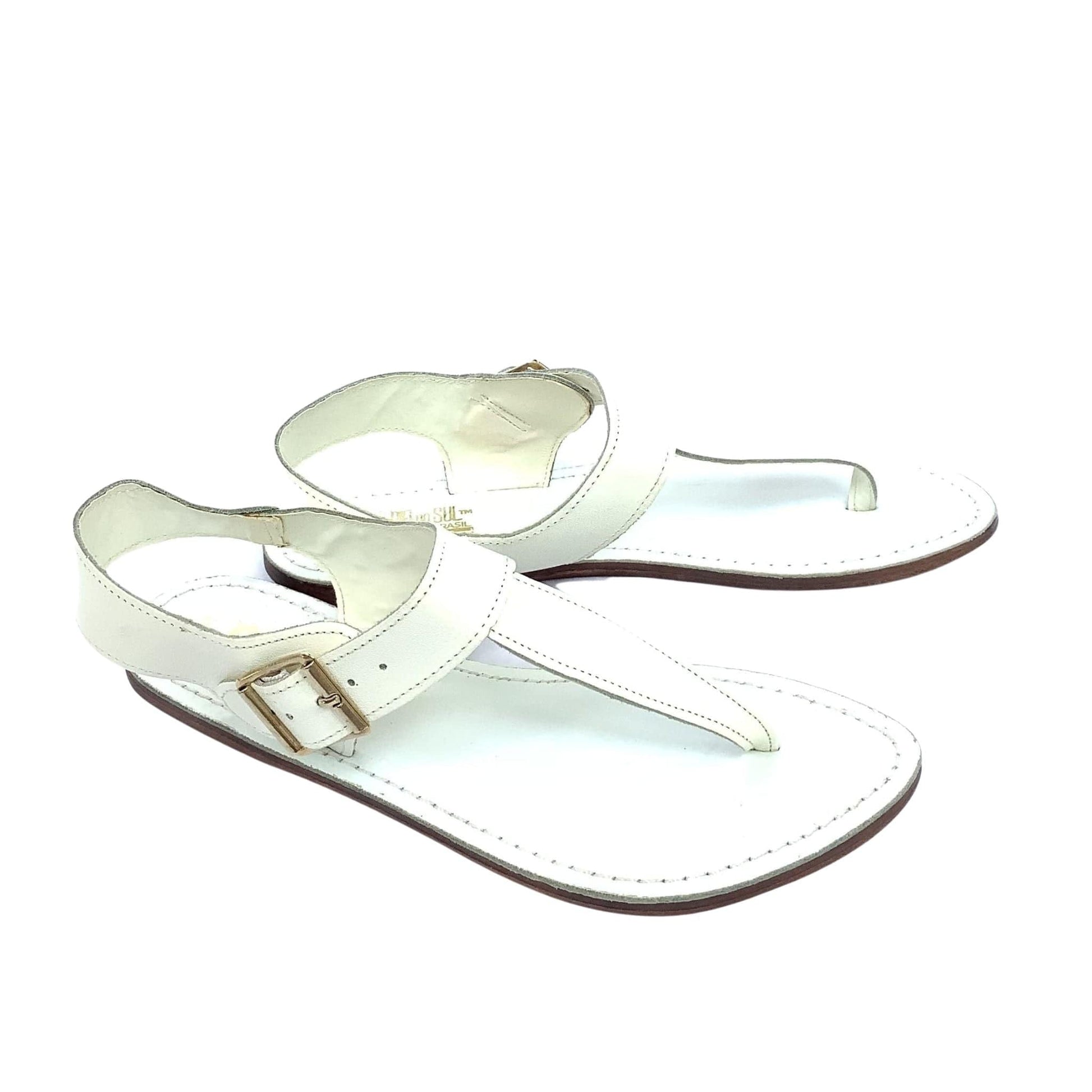 Buy GNIST Cross Toe Strap White Sandal Online