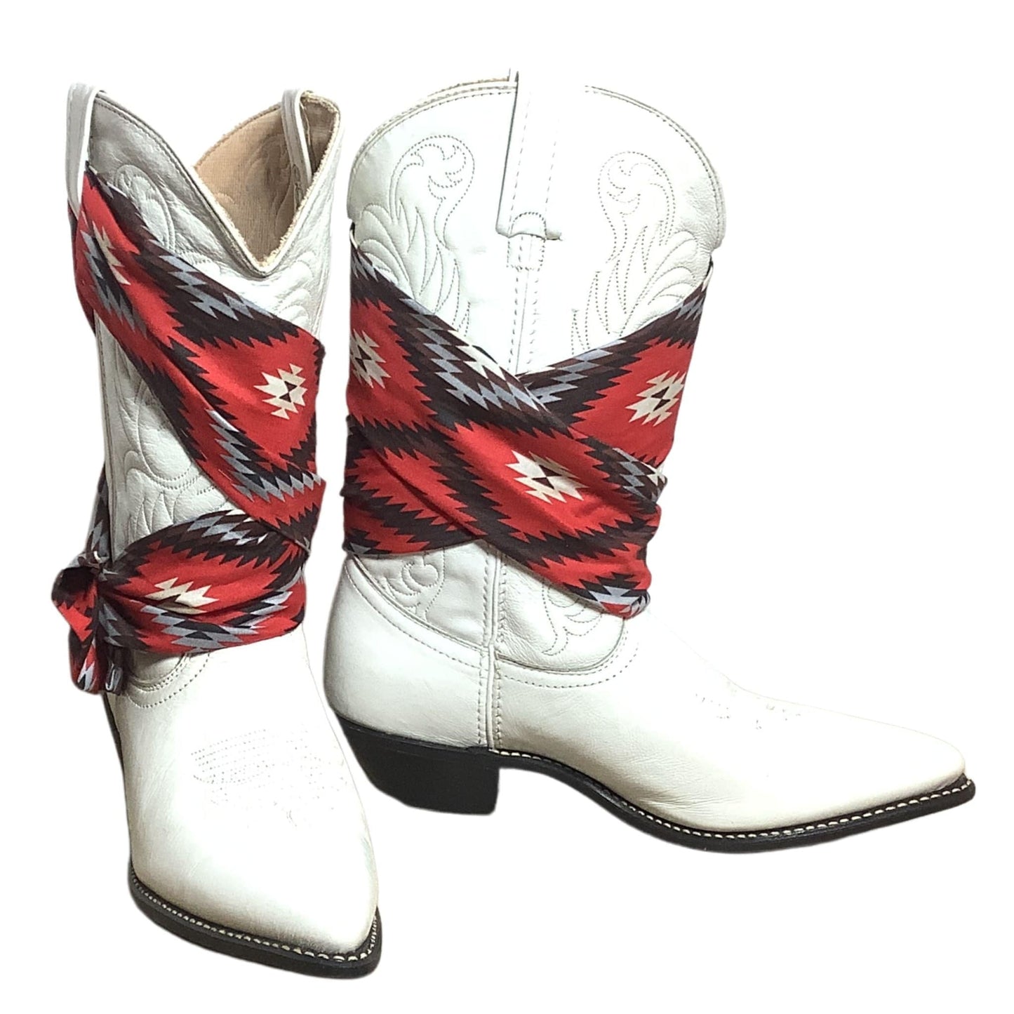 White Rodeo Boots 8 / White / Cowboy