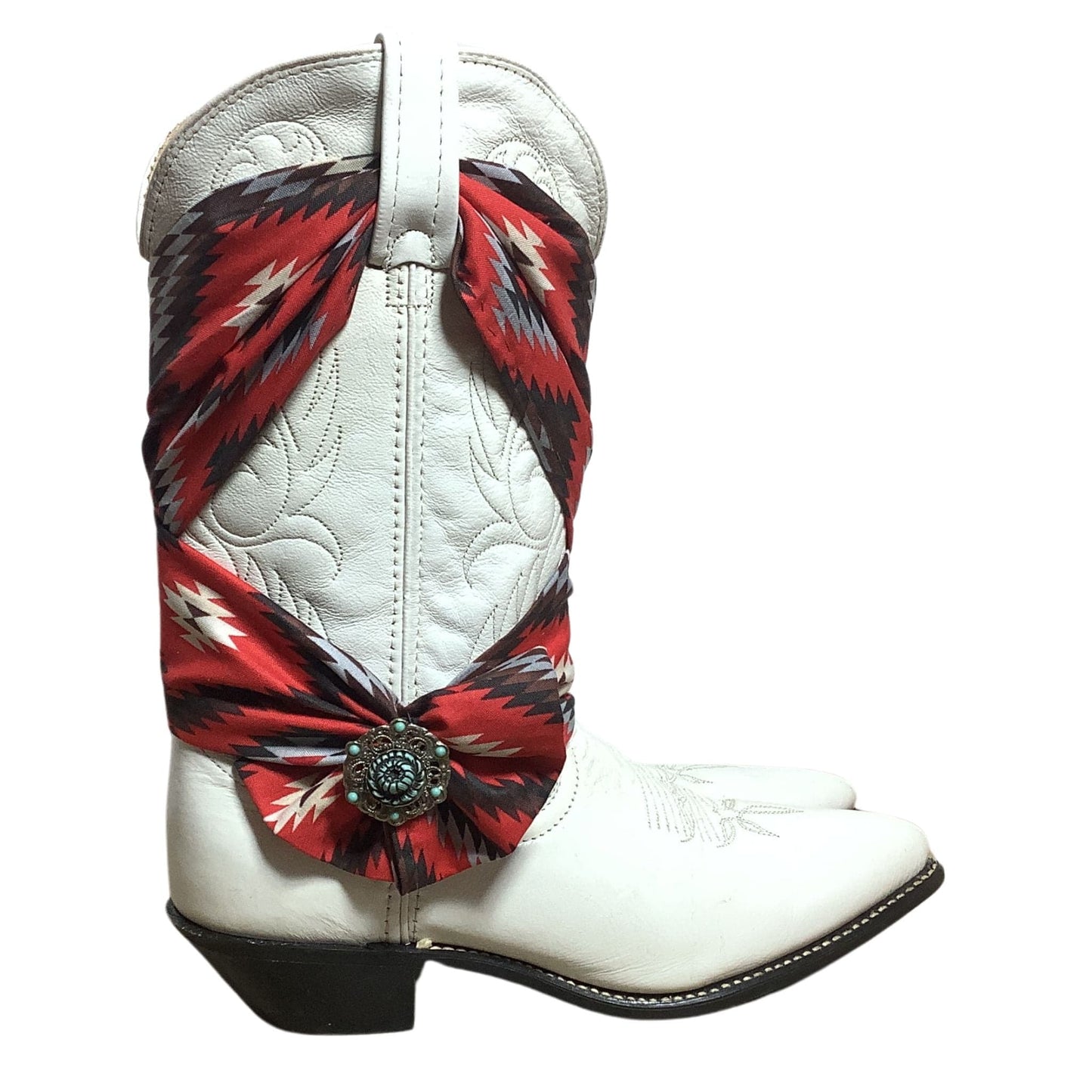 White Rodeo Boots 8 / White / Cowboy