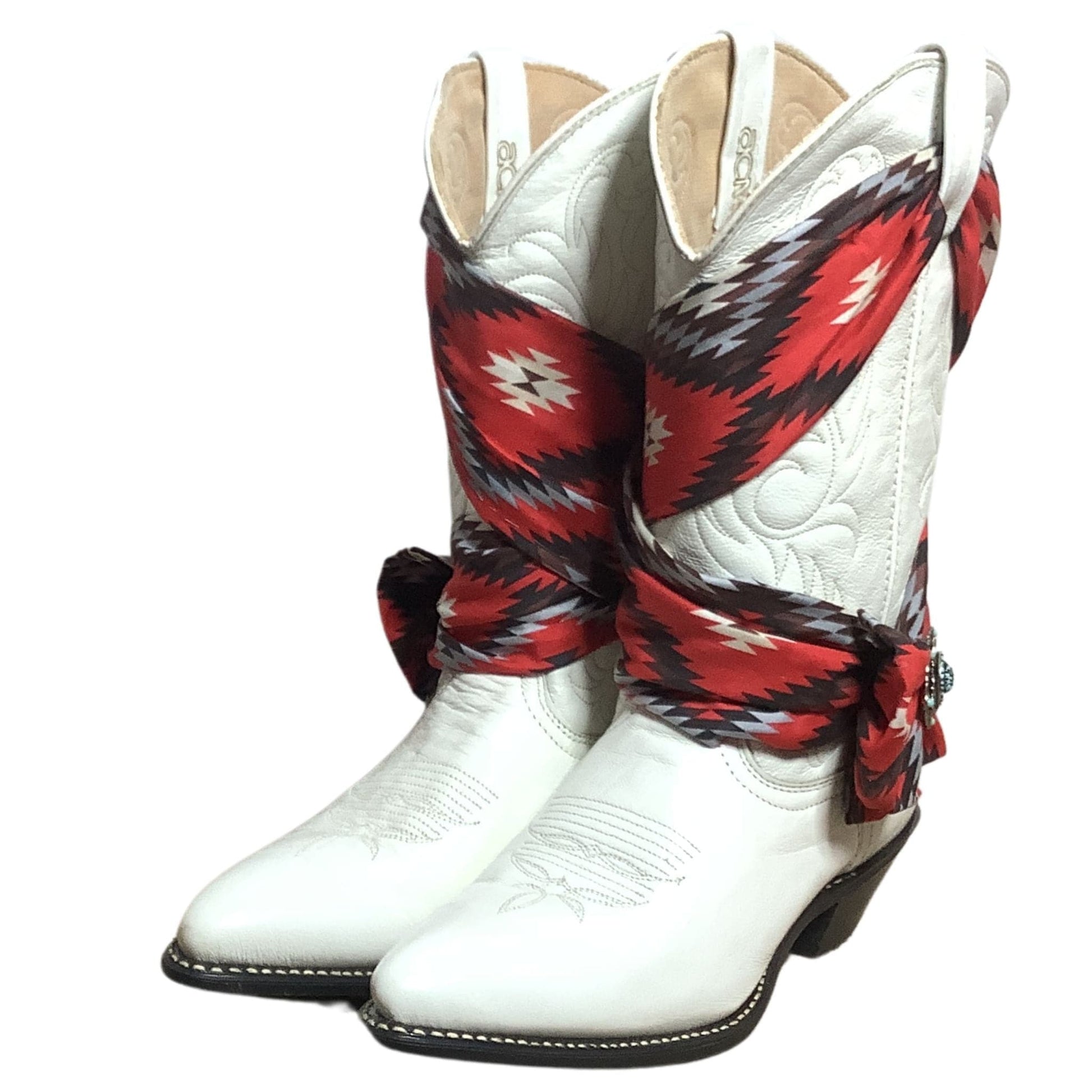 White Rodeo Boots 8 / White / Cowboy