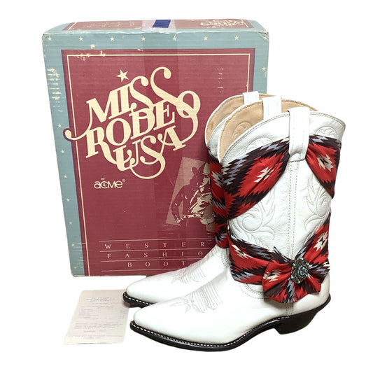 White Rodeo Boots 8 / White / Cowboy