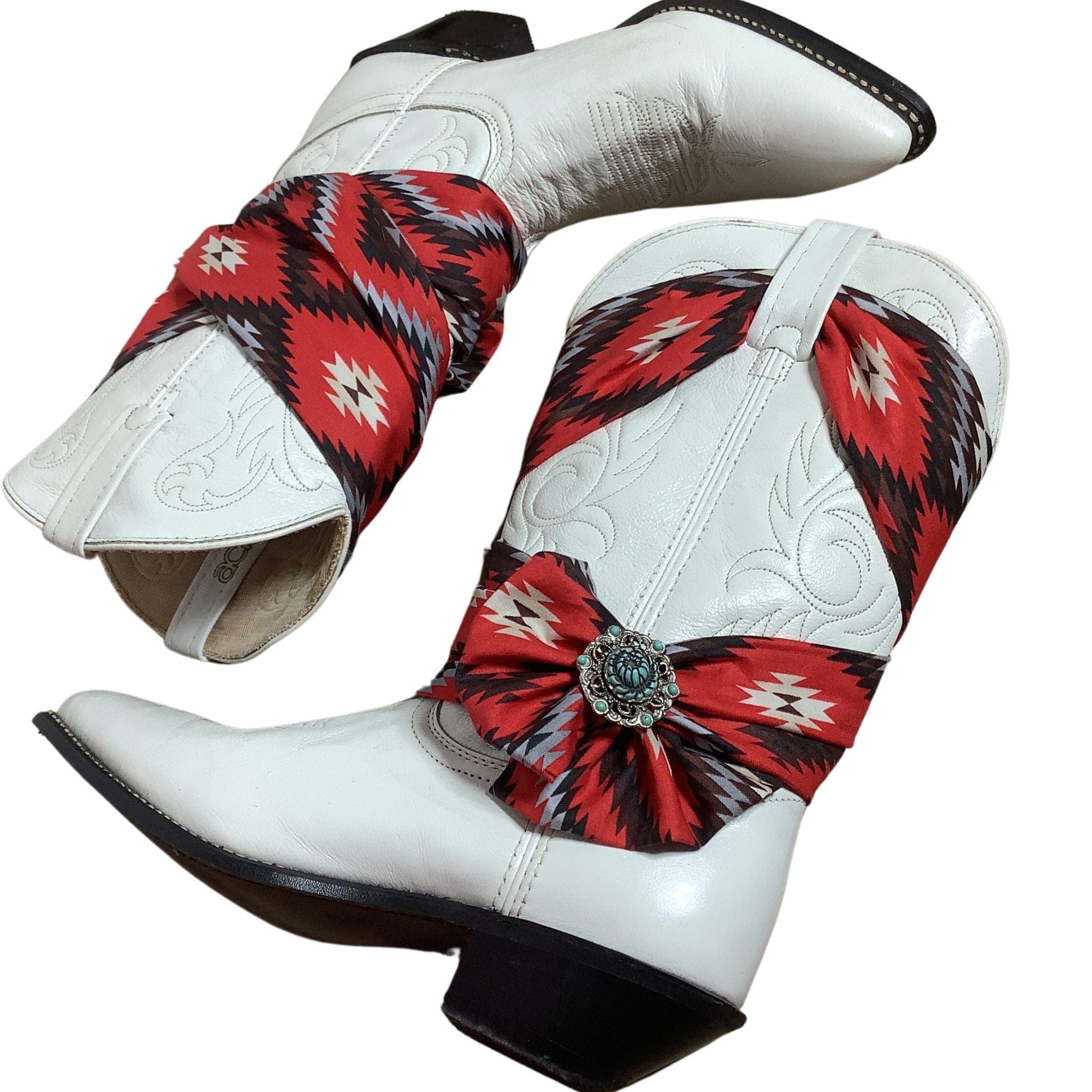 White Rodeo Boots 8 / White / Cowboy