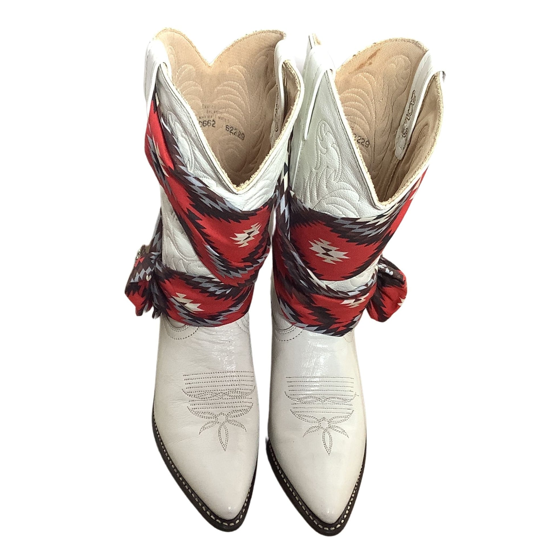 White Rodeo Boots 8 / White / Cowboy