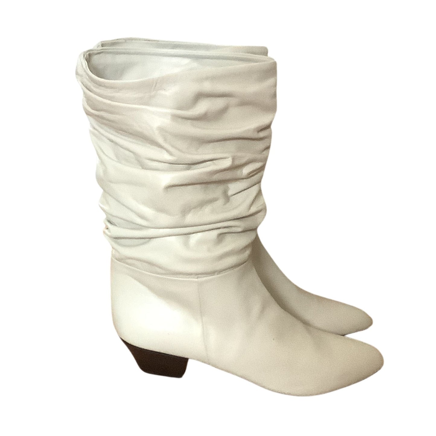 White Scrunch Boots 11 / White / Slouch