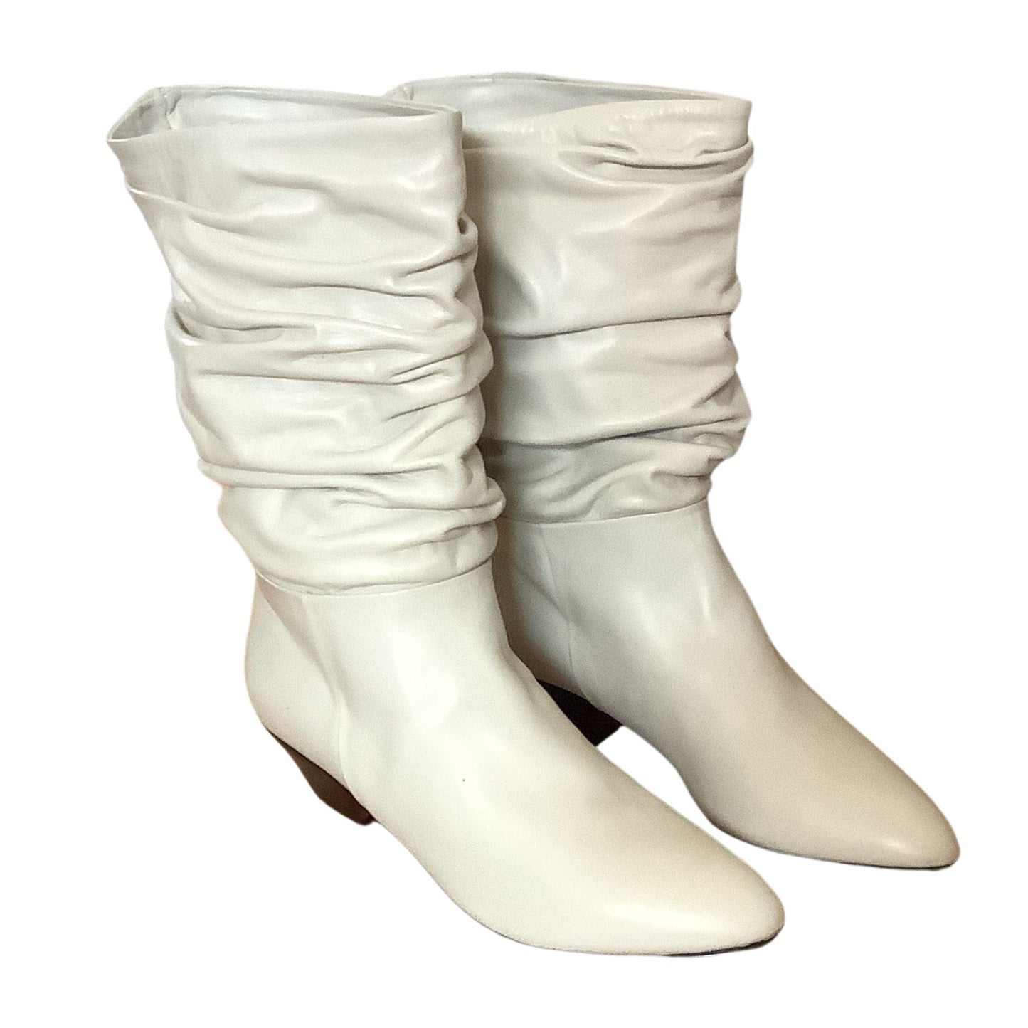 White Scrunch Boots 11 / White / Slouch