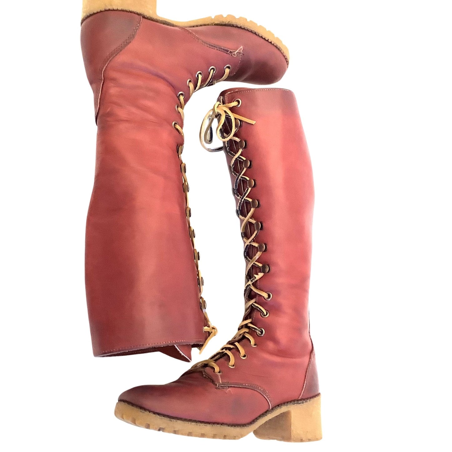 Women's Vintage Logger Boots 7 / Brown / Vintage 1980s