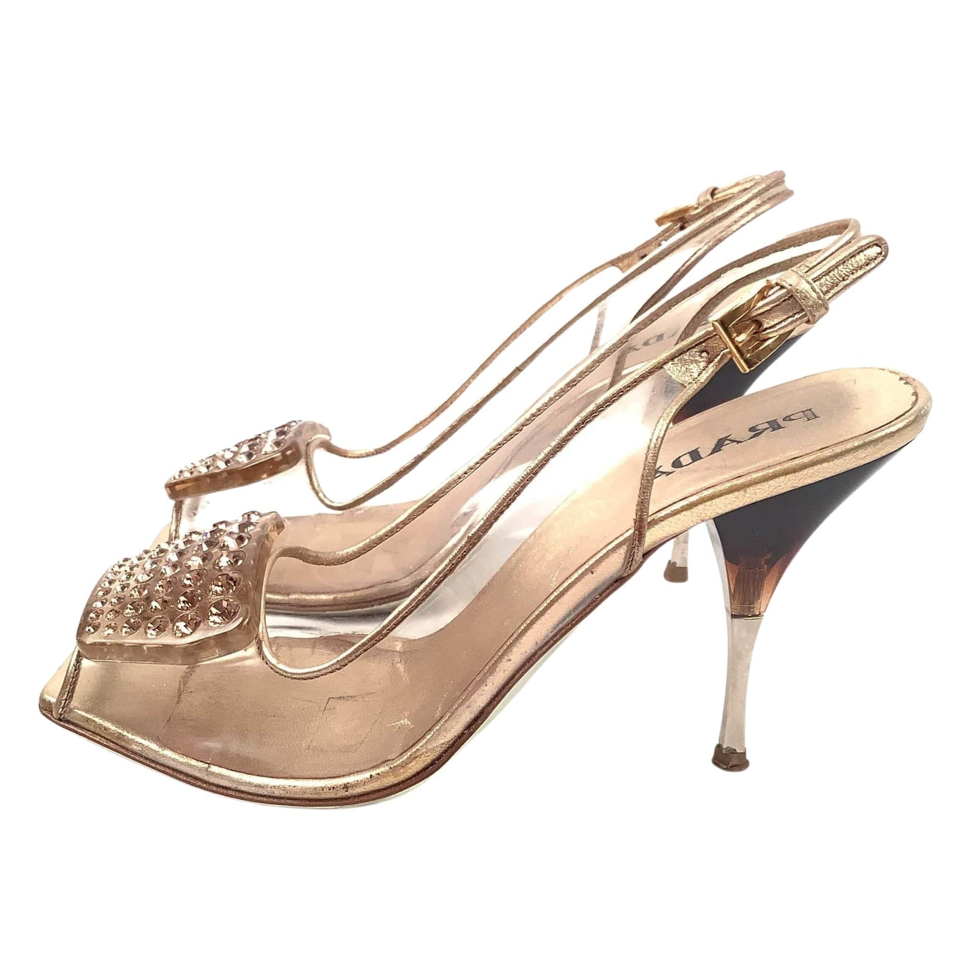 Y2K Prada Transparent Heels 7.5 / Clear / Y2K - Now