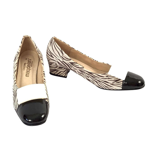 Zebra Print Heels 7 / B&W / Vintage 1990s