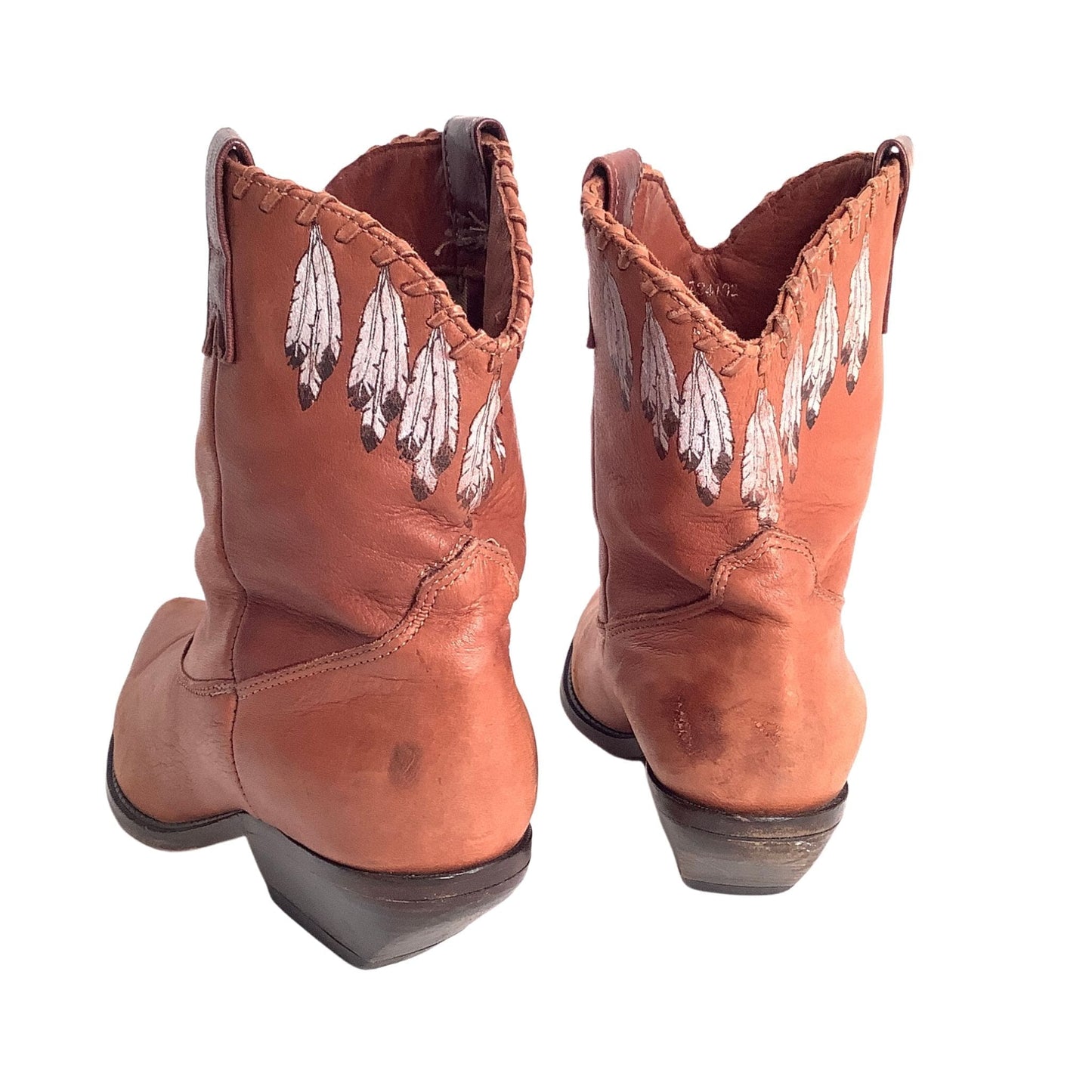 Zodiac Ankle Cowboy Boots 8.5 / Tan / Vintage 1980s