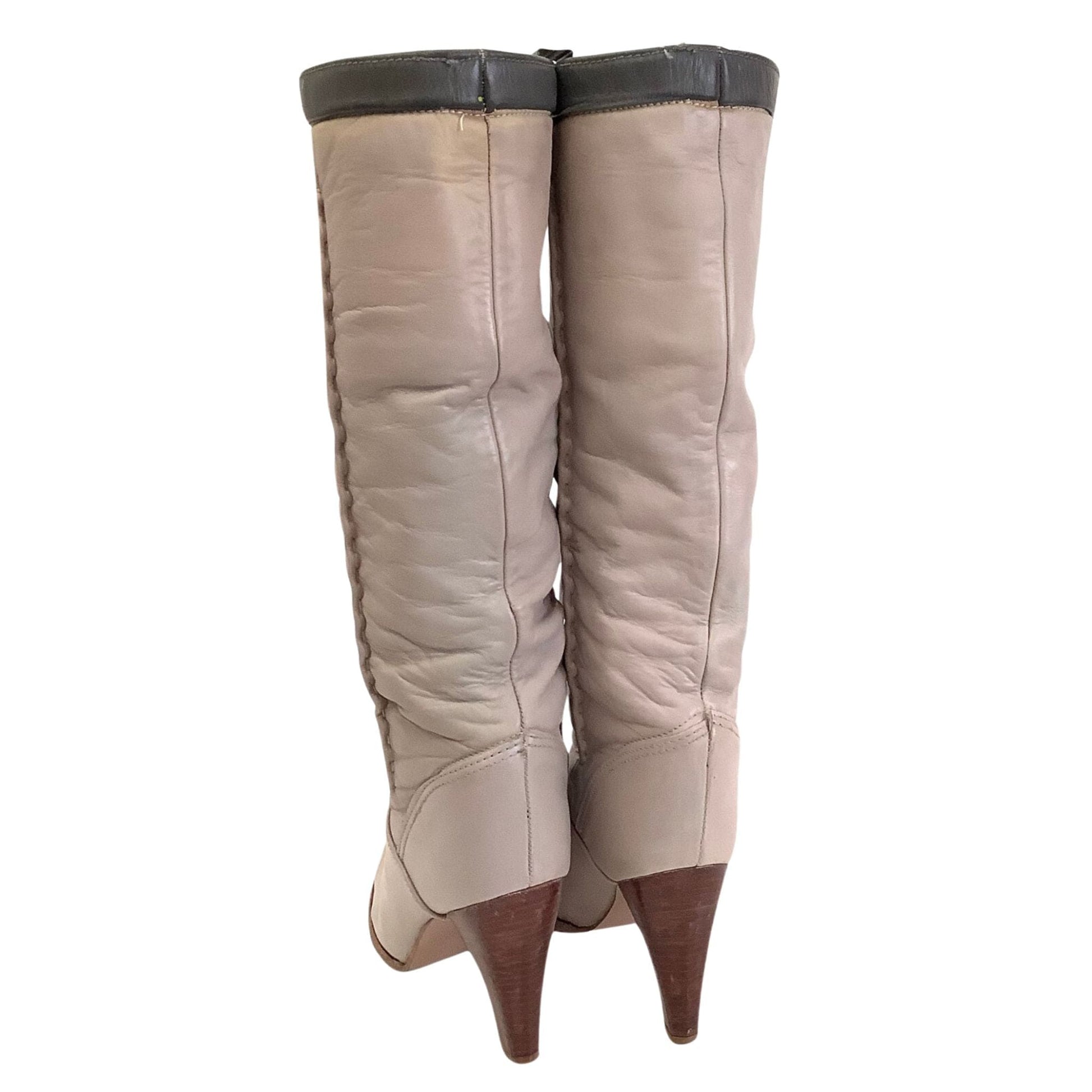 Zodiac Slouchy Boots 7.5 / Taupe / Vintage 1980s