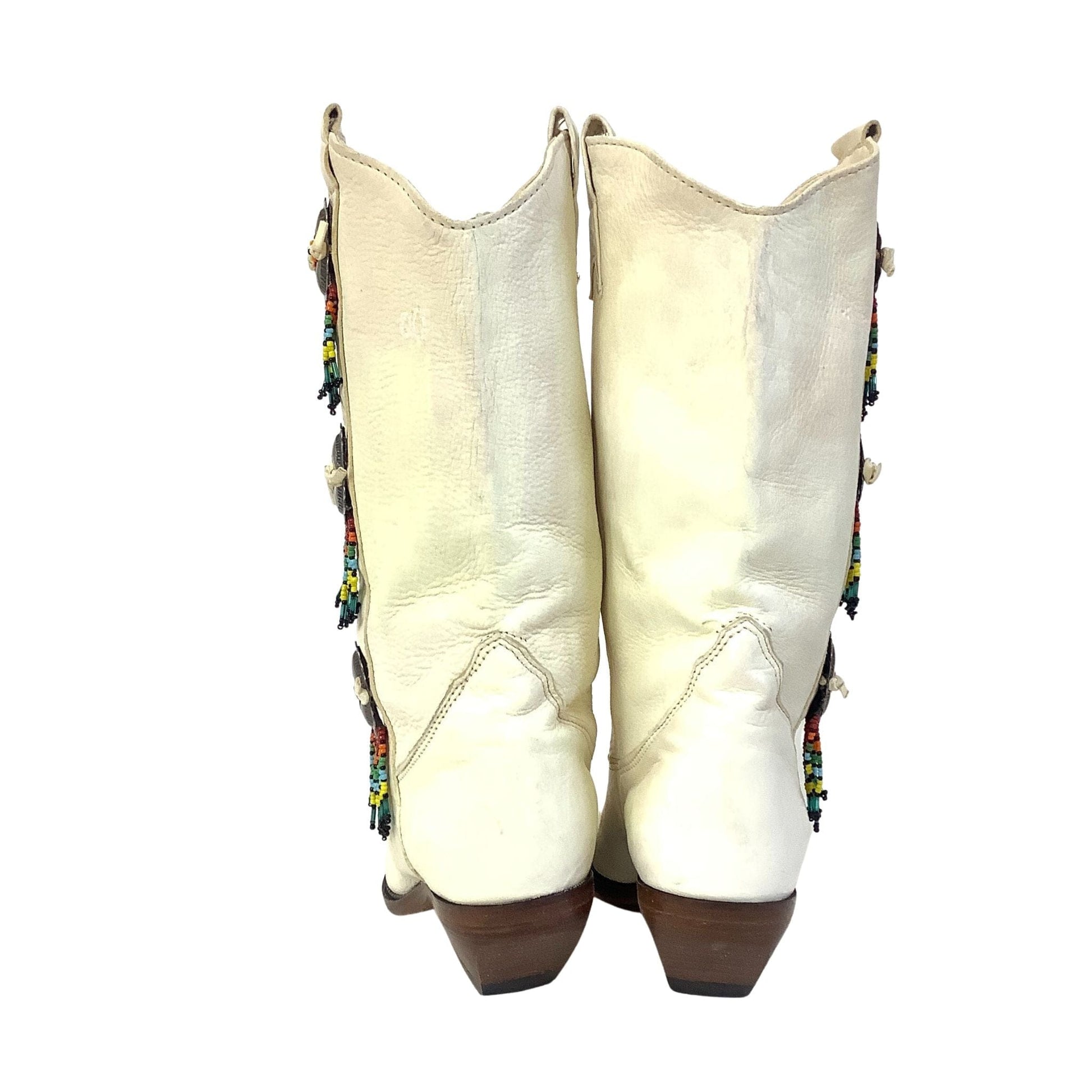 Zodiac White Cowboy Boots 7 / White / Vintage 1980s