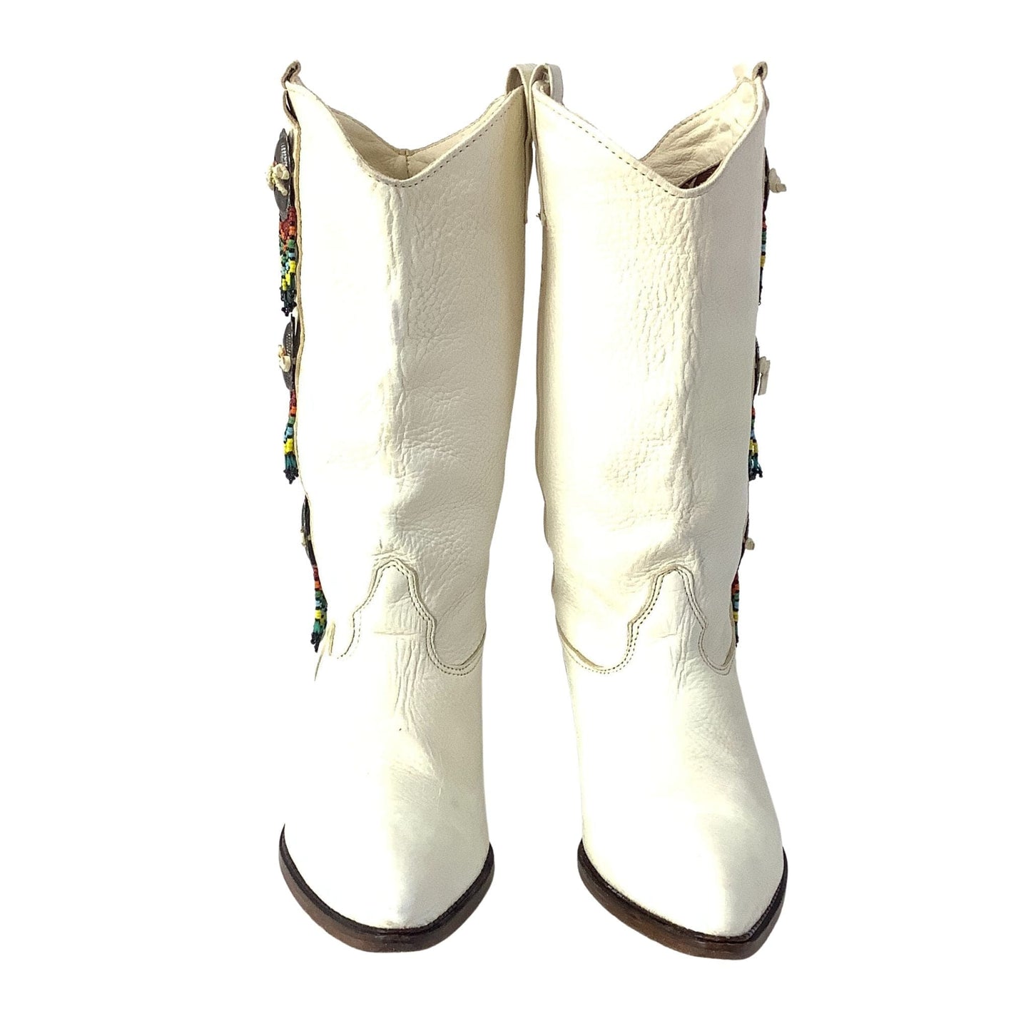 Zodiac White Cowboy Boots 7 / White / Vintage 1980s