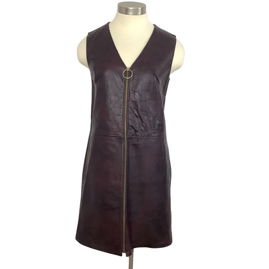 1960s Leather Mini Dress Small / Leather / Mod