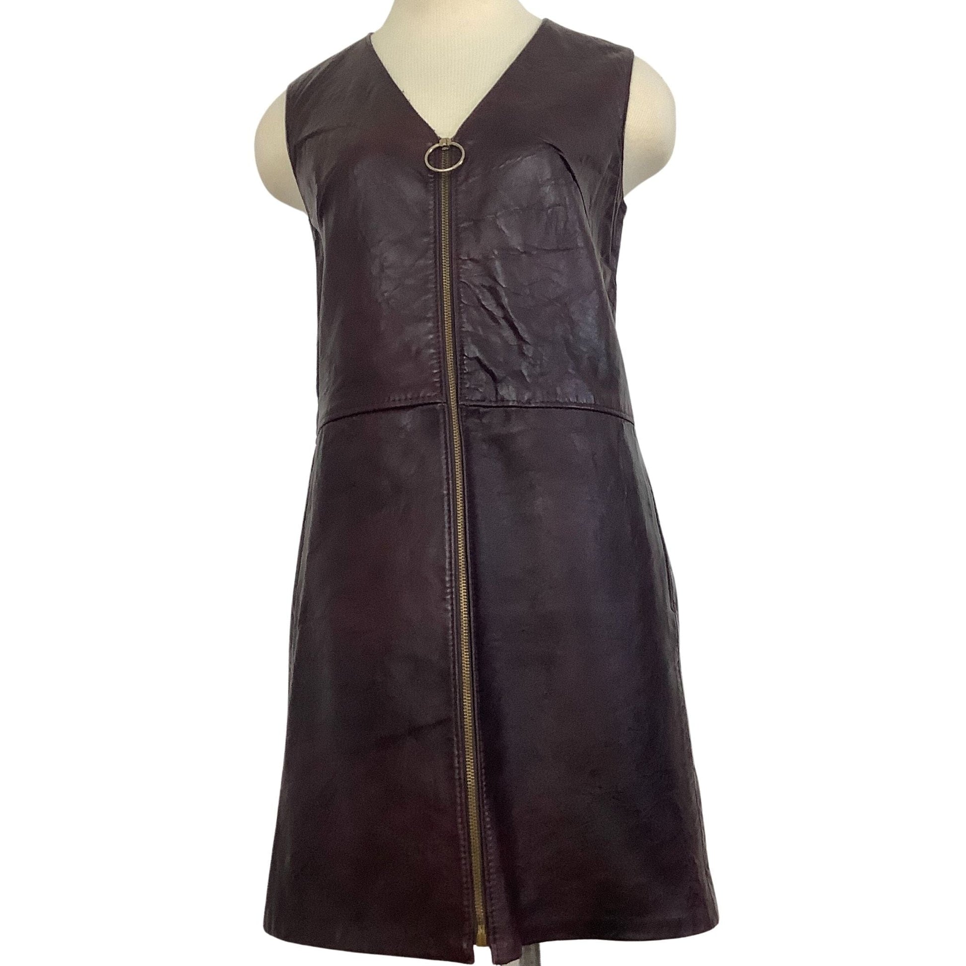1960s Leather Mini Dress Small / Leather / Mod