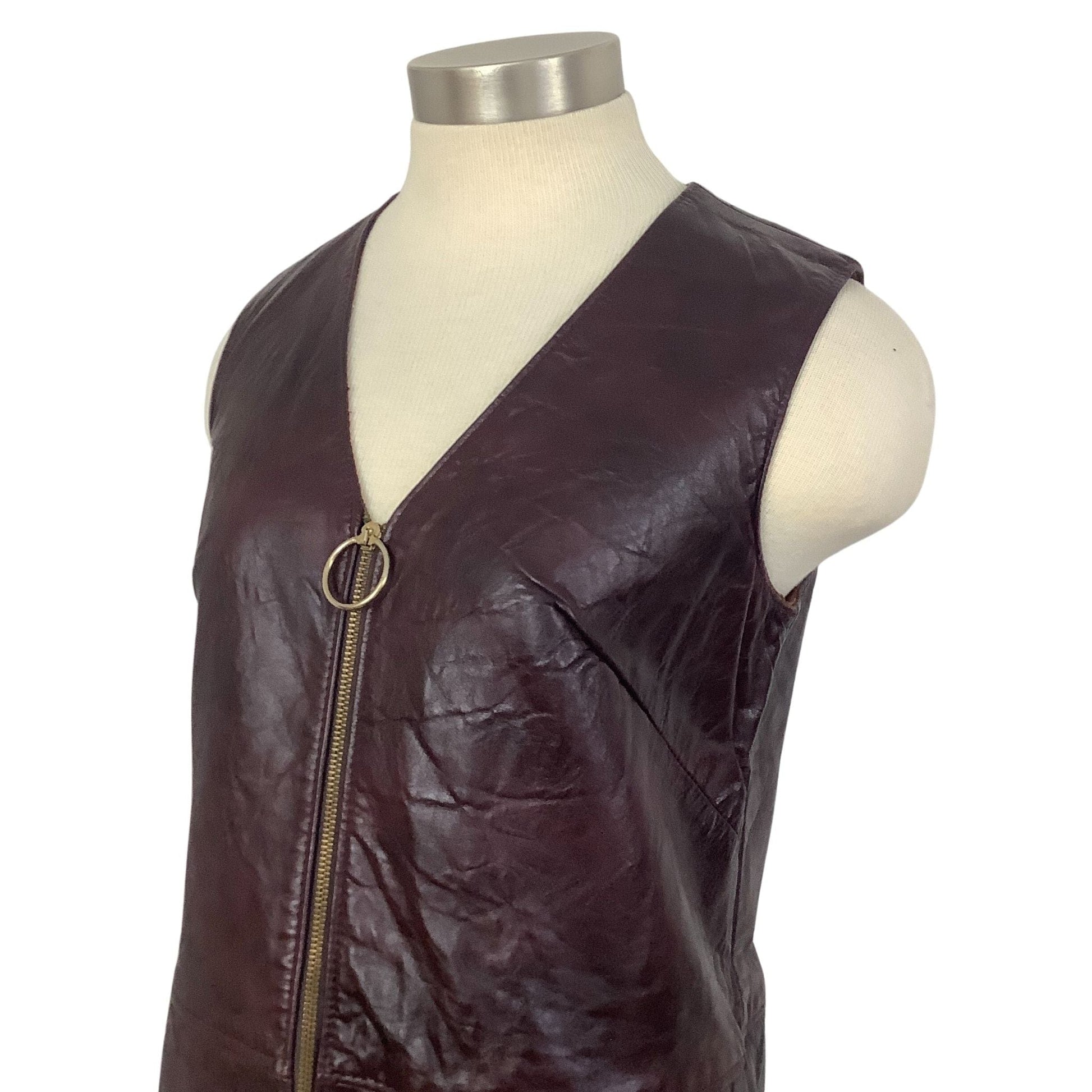 1960s Leather Mini Dress Small / Leather / Mod