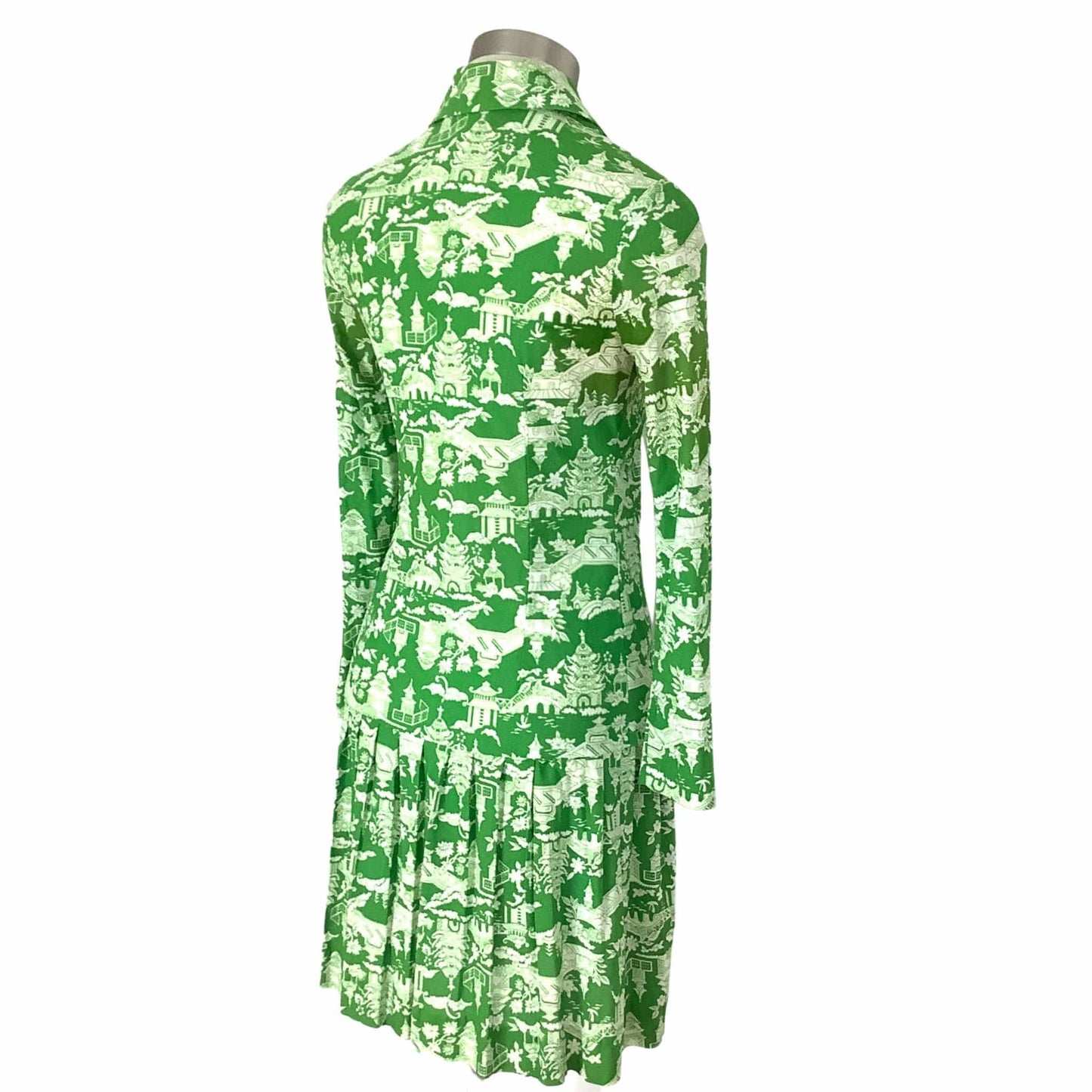 1960s Mod Dress Small / Green / Novelty