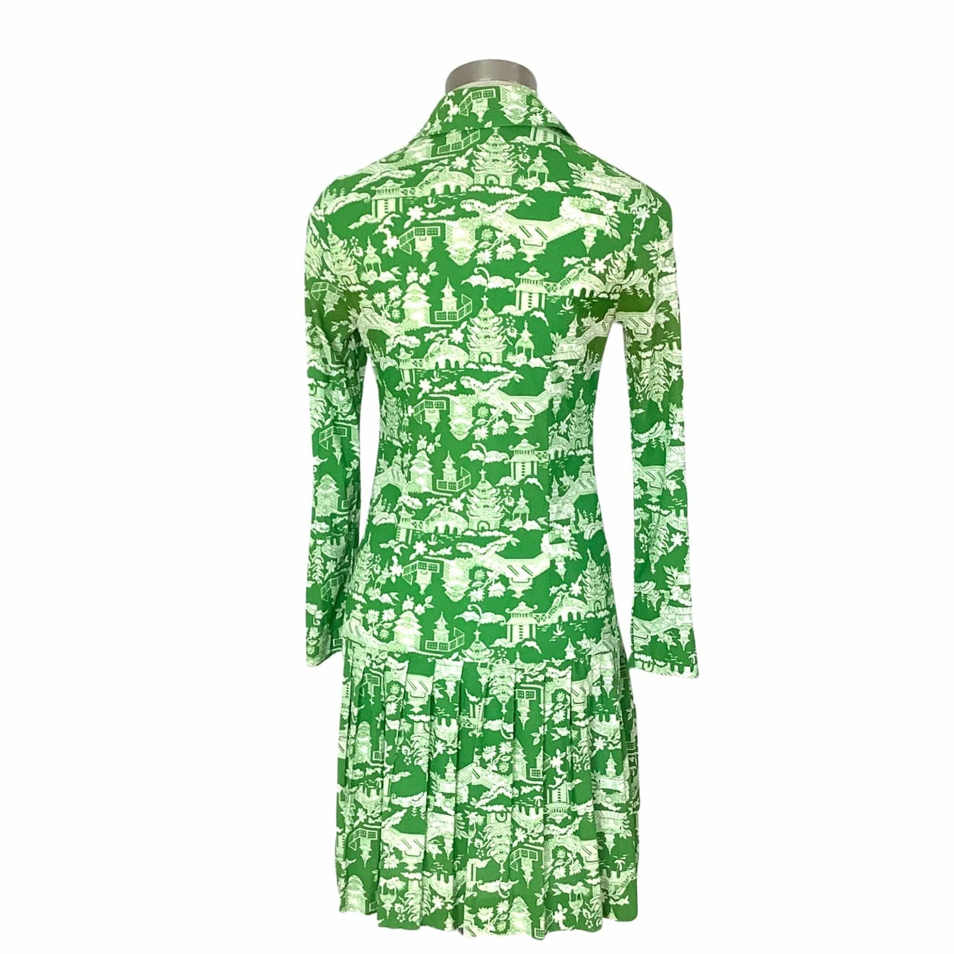 1960s Mod Dress Small / Green / Novelty