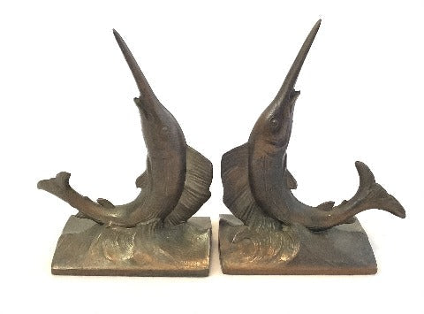 1920s Bookends Marlin Fish