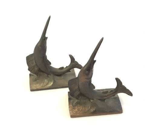 1920s Bookends Marlin Fish