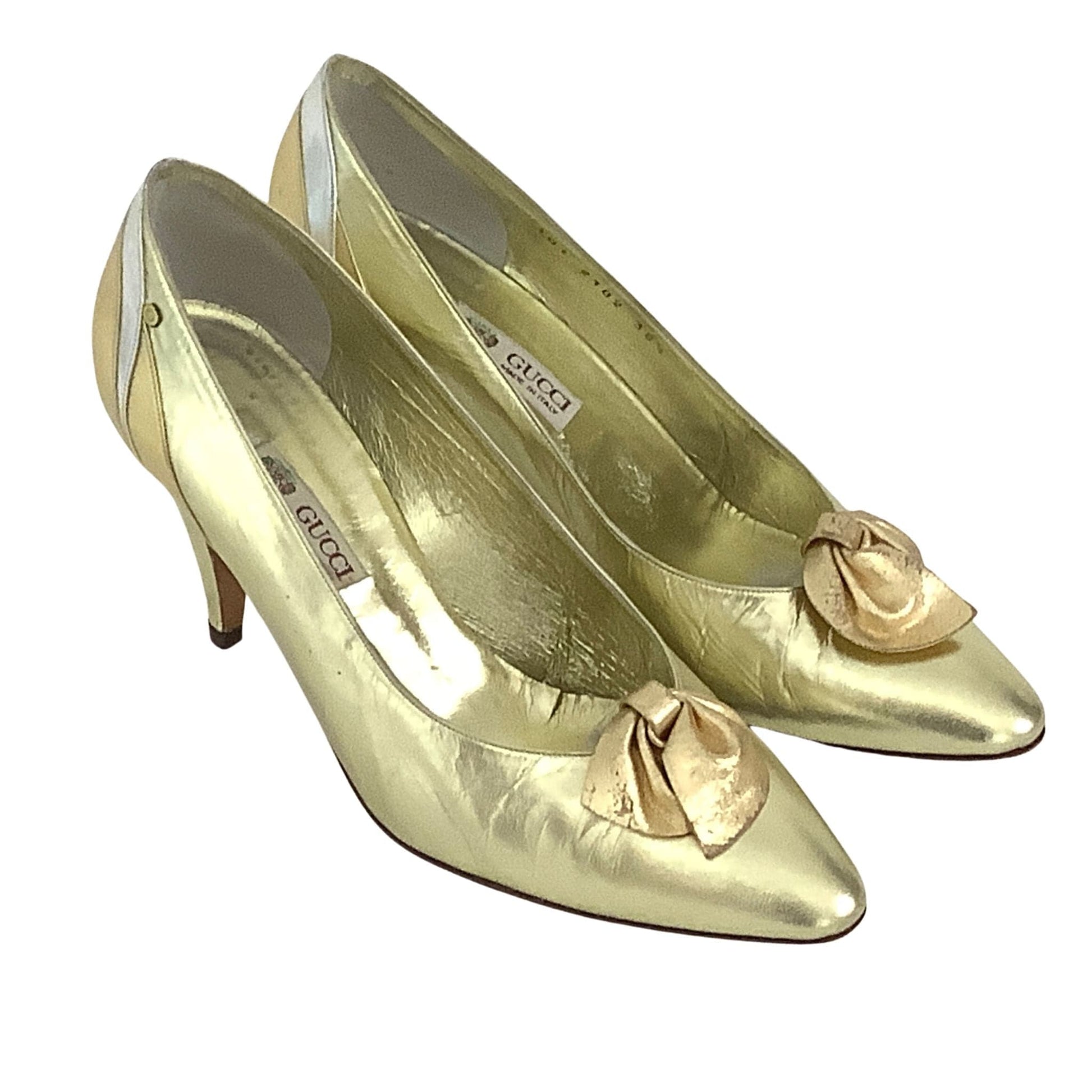 Vintage Gucci Gold Heels 8.5 / Gold / Classic