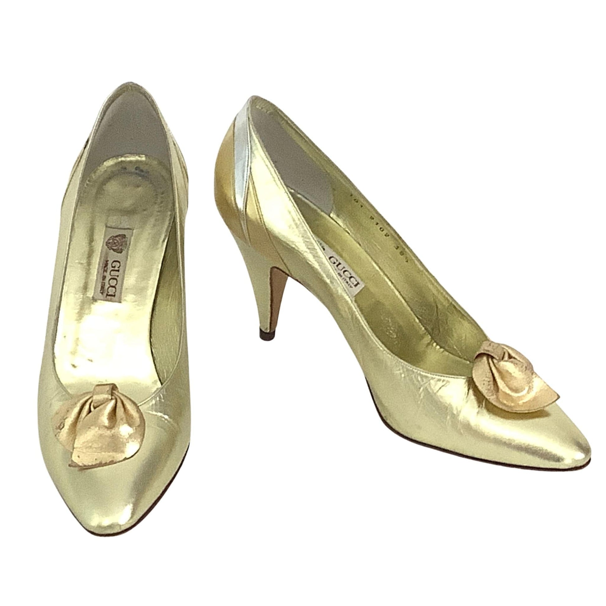 Vintage Gucci Gold Heels 8.5 / Gold / Classic