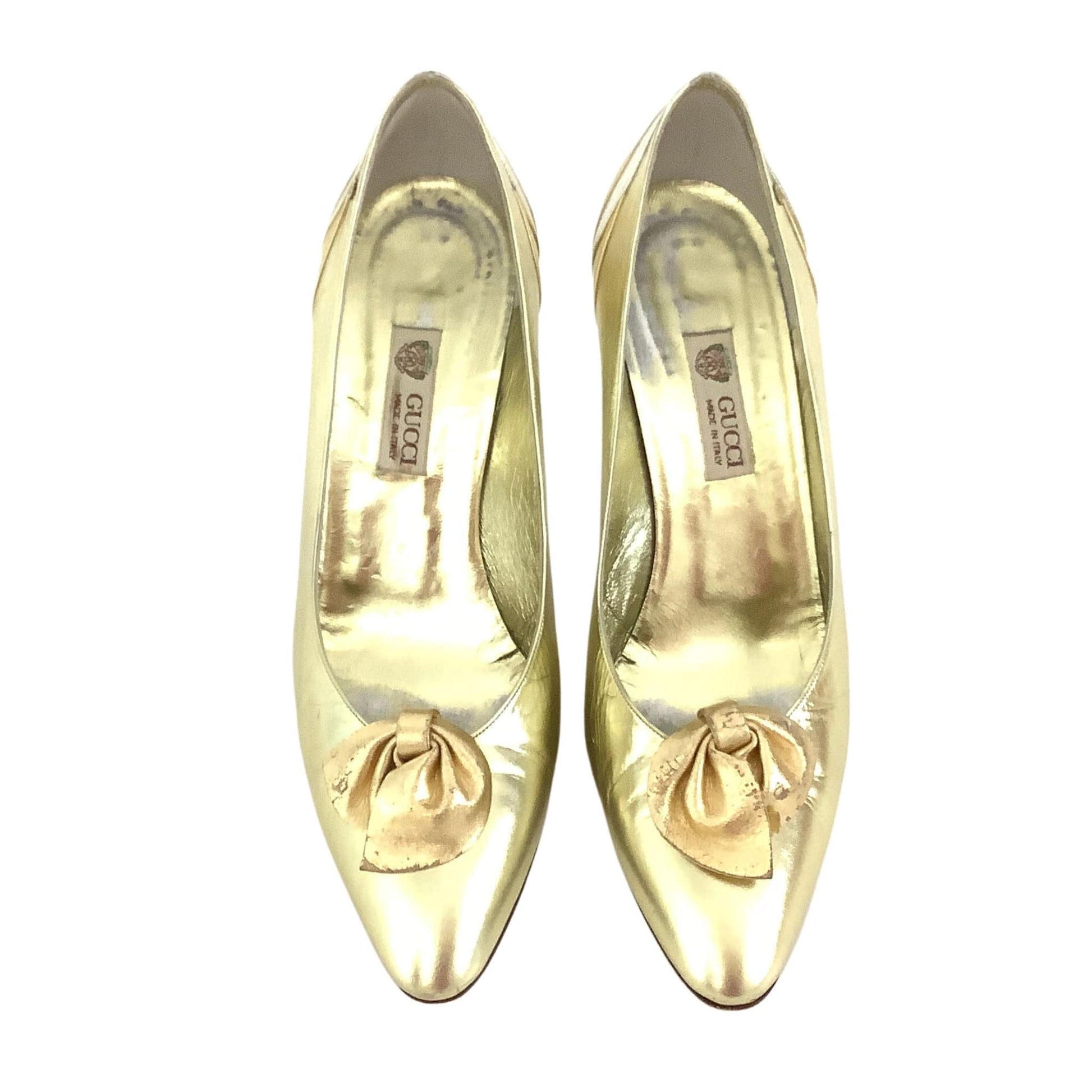 Vintage Gucci Gold Heels 8.5 / Gold / Classic