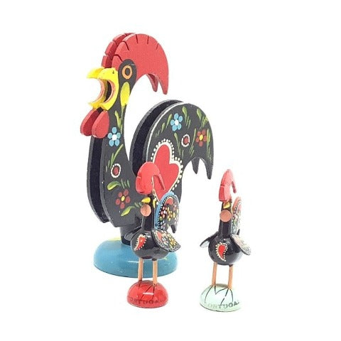 Wooden Rooster Figurines